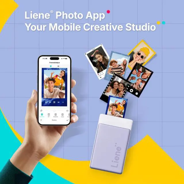 Alt view image 5 of 7 - Liene Pearl N200 Pro Portable Photo Printer, Premium Quality Photo, iOS and Android Smartphone Compatible - Purple