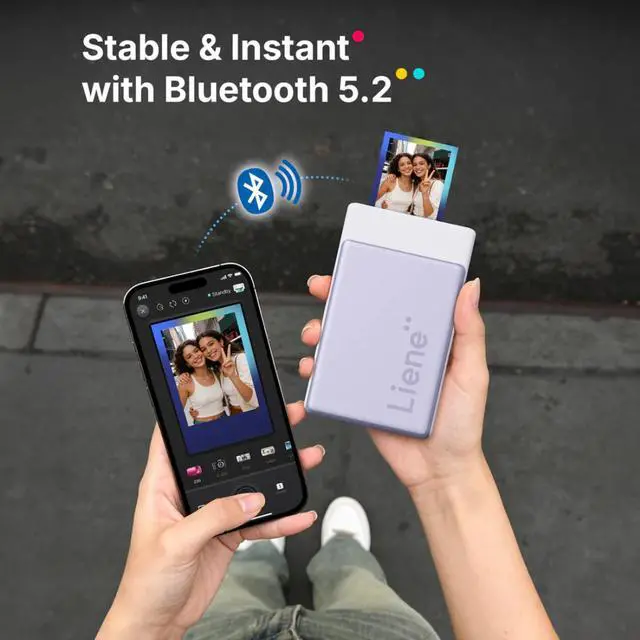 Alt view image 4 of 7 - Liene Pearl N200 Pro Portable Photo Printer, Premium Quality Photo, iOS and Android Smartphone Compatible - Purple