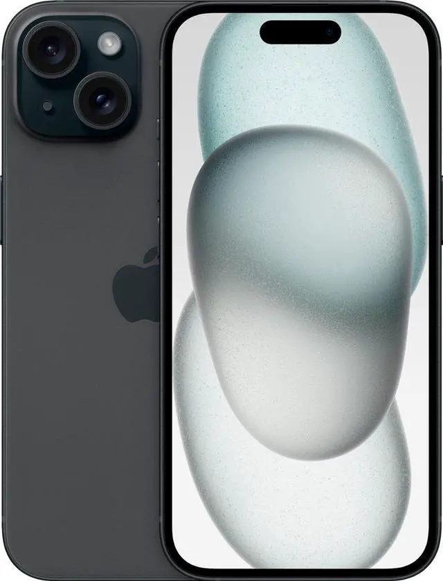 Alt view image 2 of 3 - Apple iPhone 15 128GB, Refurbished Unlocked Cell Phone, Black - Very Good Condition (Grade B)