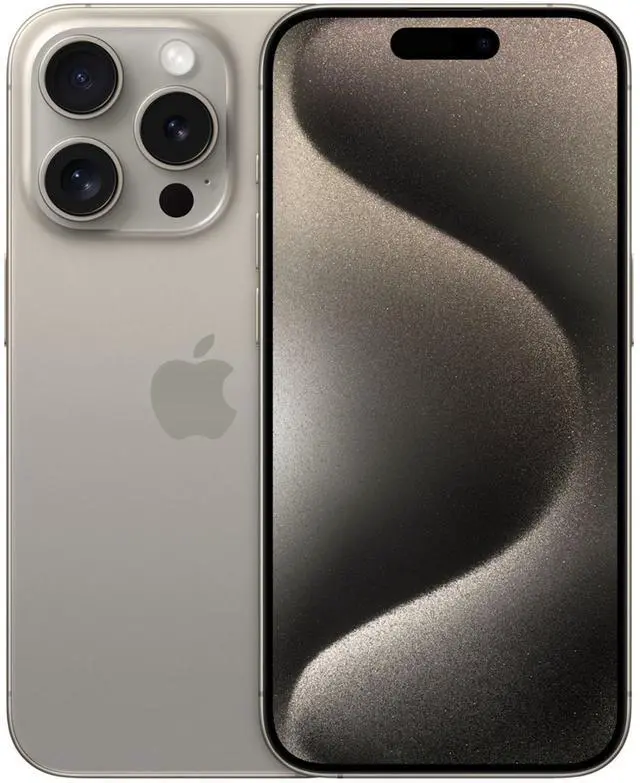 Main image of Apple iPhone 15 PRO 128GB, Refurbished Unlocked Cell Phone, Natural Titanium - Very Good Condition (Grade B)