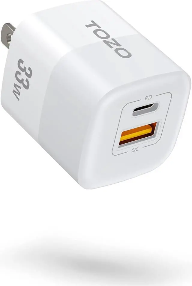 Main image of Tozo C3 33W GaN USB-C Dual Port PD and QC Compact Wall Charger - Black C3-BLK