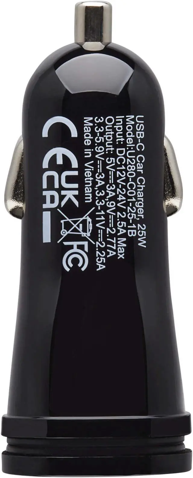 Alt view image 2 of 7 - Tripp Lite USB Car Charger - 25W PD Charging - USB-C - Black  U280-C01-25-1B