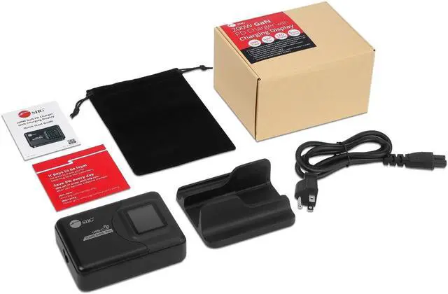 Alt view image 3 of 7 - SIIG 200W GaN PD Charger with Charging Display - 3x USB-C + 2x USB-A - USB-C Power Adapter - Portable USB Type-C Charger - Black AC-PW1Y11-S1