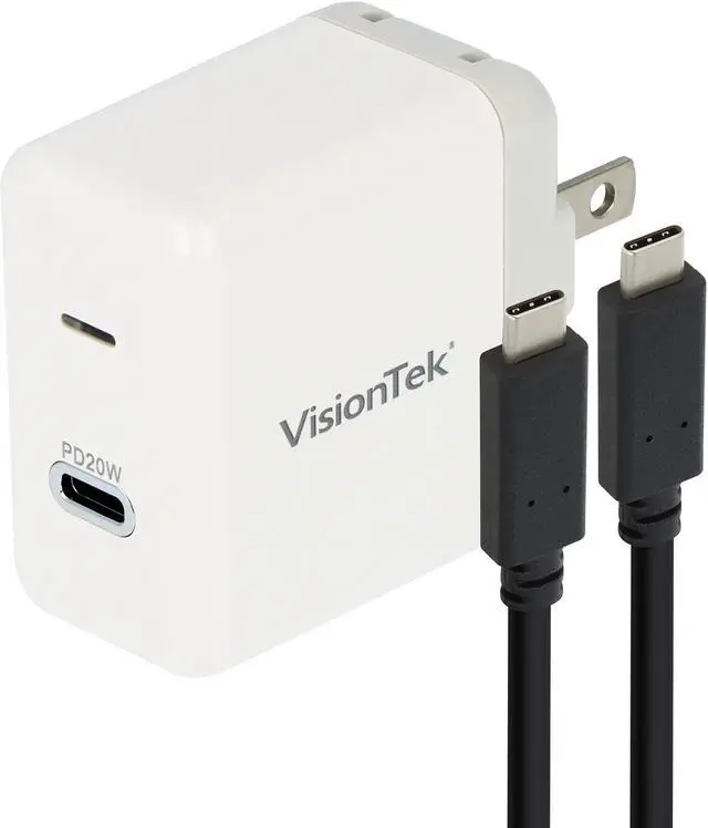 Main image of VisionTek 20W USB-C Power Adapter w/ USB-C Cable 901553