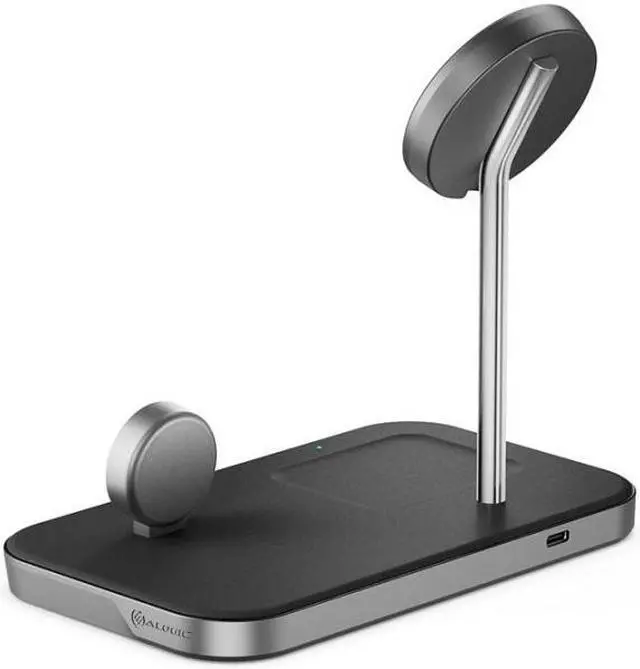 Alt view image 2 of 4 - ALOGIC MagSpeed 3-in-1 Wireless 15W Charging Station - Black (MSP31CS15W )