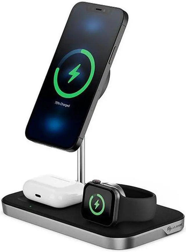 Alt view image 4 of 4 - ALOGIC MagSpeed 3-in-1 Wireless 15W Charging Station - Black (MSP31CS15W )