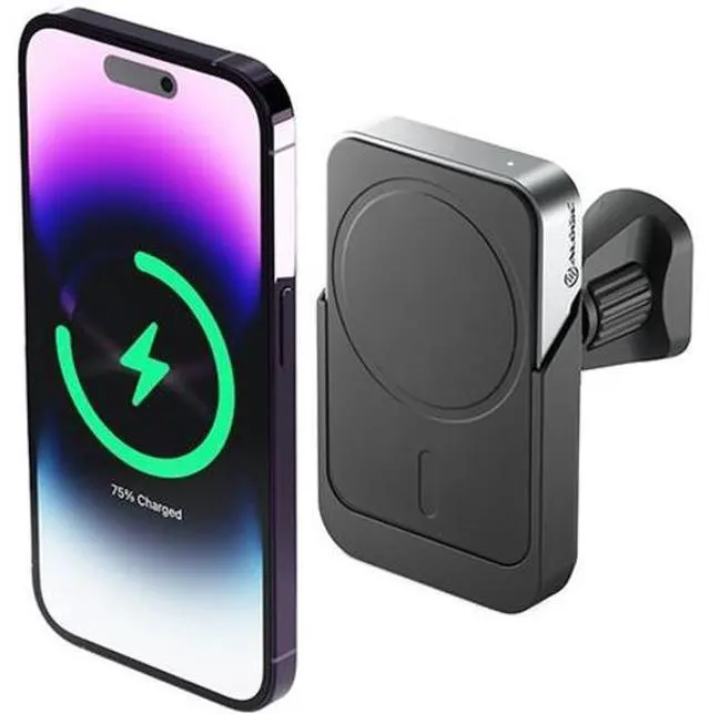Alt view image 3 of 3 - Alogic Matrix Magnetic Wireless Charger with Car Mount - MSCCM