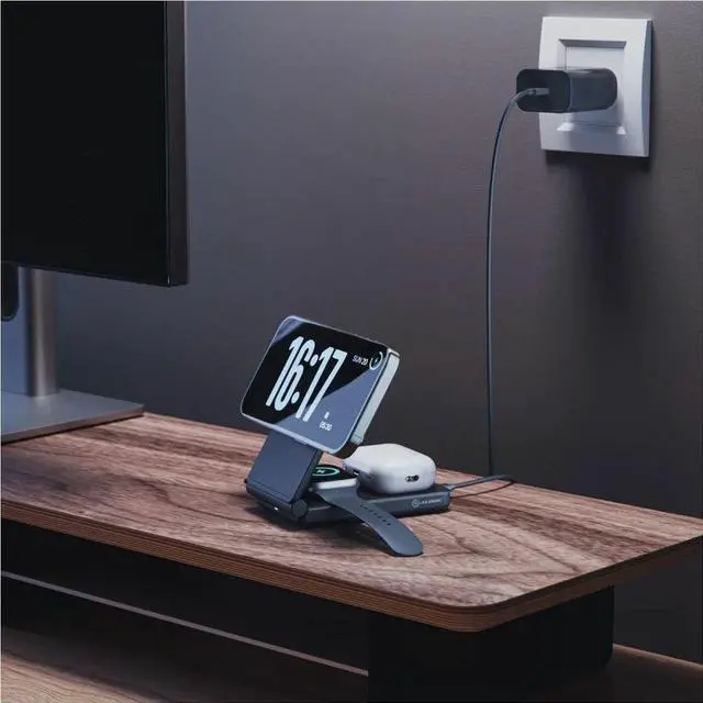Alt view image 2 of 3 - Alogic Yoga 3-in-1 Wireless Charging Stand - A31FWCBK