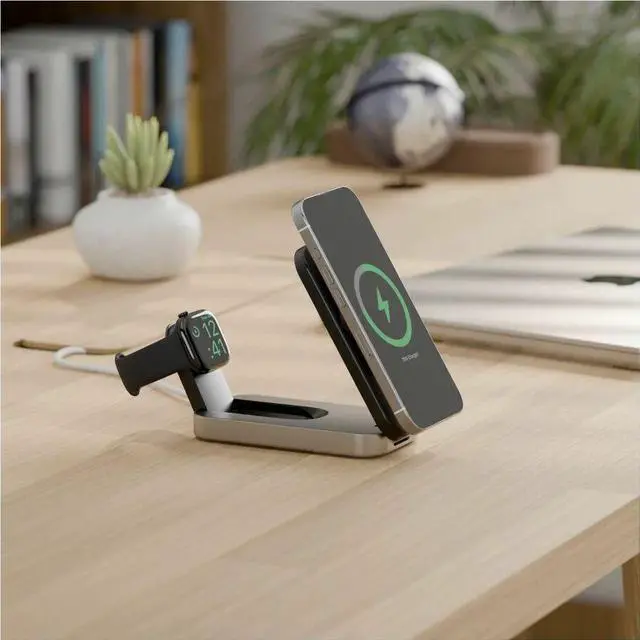 Alt view image 2 of 2 - Alogic Flip 2-in-1 Qi2 Fast Wireless Charging Stand - AL21WCFL-BK