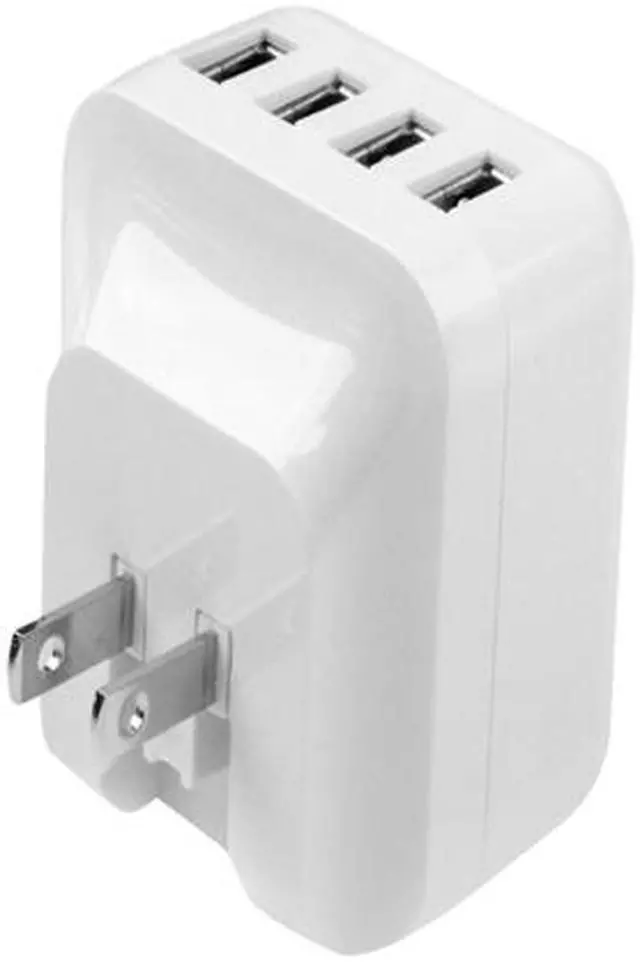 Alt view image 2 of 3 - StarTech USB4PACWH Travel USB Wall Charger - 4-Port - White - Universal Travel Adapter - International Power Adapter - USB Charger