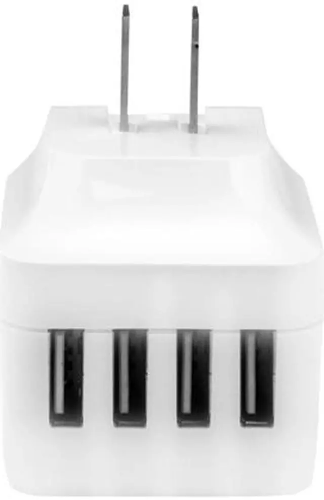 Alt view image 3 of 3 - StarTech USB4PACWH Travel USB Wall Charger - 4-Port - White - Universal Travel Adapter - International Power Adapter - USB Charger