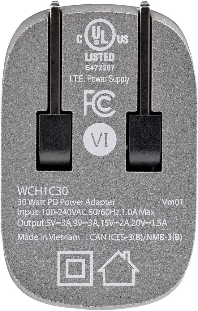 Alt view image 2 of 4 - StarTech.com WCH1C30 30W USB-C Wall Charger