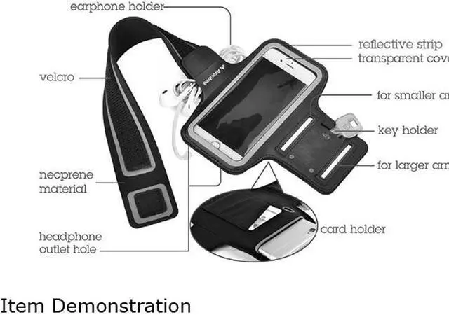 Alt view image 3 of 12 - Avantree Shield Black Sports armband for iPhone 6 KSAM-002-BLK