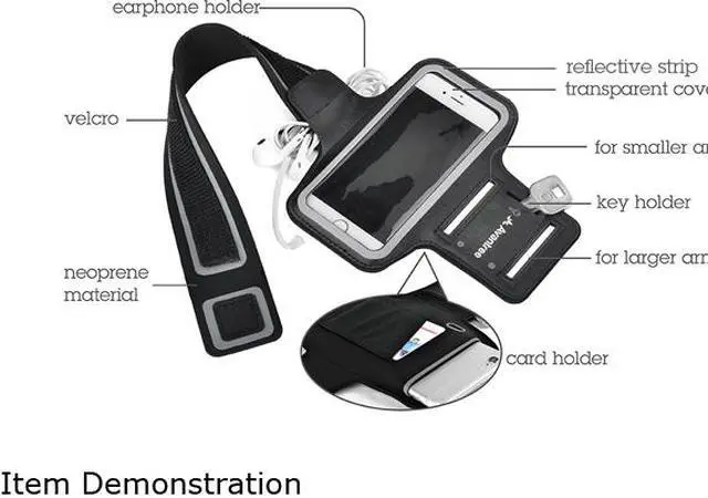 Alt view image 11 of 12 - Avantree Shield Black Sports armband for iPhone 6 KSAM-002-BLK