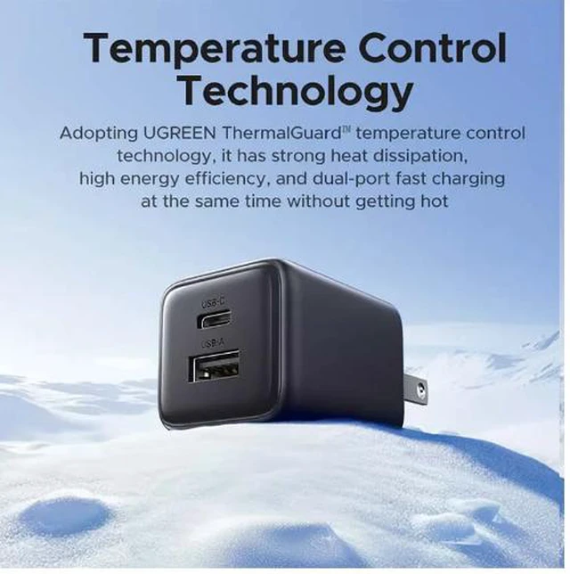 Alt view image 3 of 3 - UGREEN 20W 2-Port 1C1A GaN Fast Charger