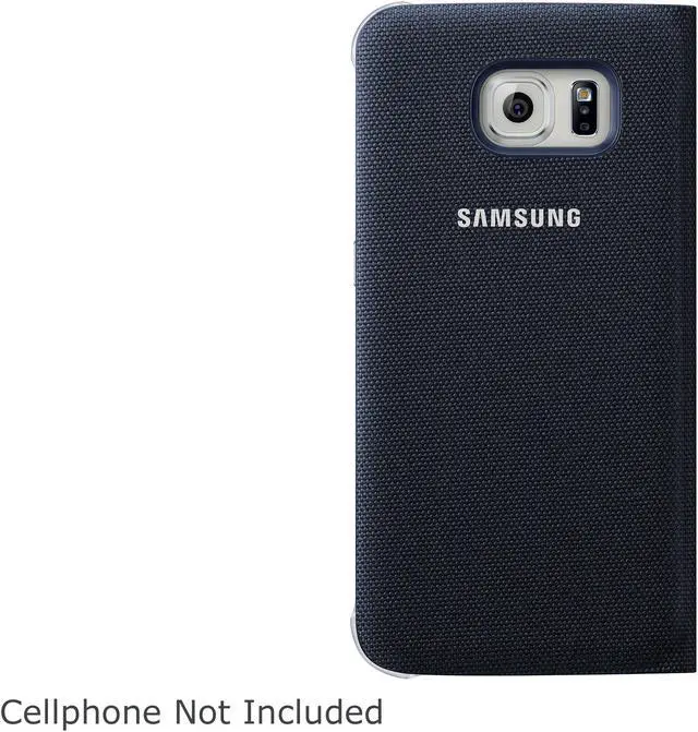 Alt view image 2 of 2 - SAMSUNG Black Sapphire Fabric Solid Fabric S-View Flip Cover for Samsung Galaxy S 6 EF-CG920BBEGUS