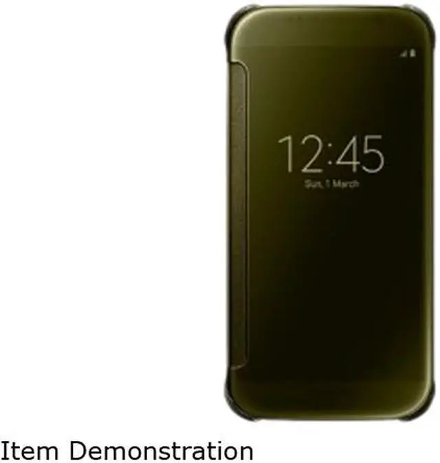 Alt view image 3 of 3 - SAMSUNG Clear Gold Solid S-View Flip Cover for Samsung Galaxy S 6 EF-ZG920BFEGUS
