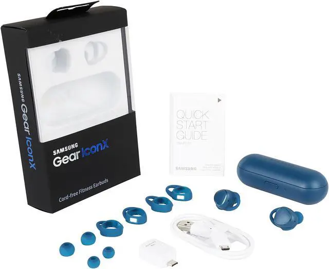 Alt view image 8 of 8 - Samsung Gear IconX SM-R150 True Wireless Fitness Tracker Earbuds Standalone Music Player Earphones (Blue) - International Version