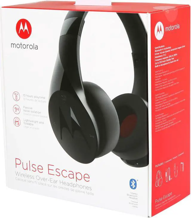 Alt view image 5 of 5 - Motorola Pulse Escape, Over-Ear Bluetooth Wireless Headphones, US Warranty, Black (SH012-BK)