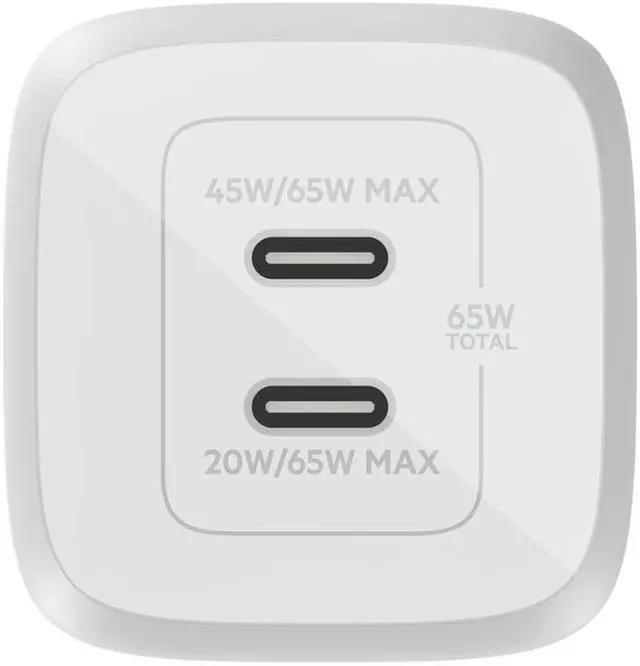 Alt view image 2 of 5 - Belkin  BoostCharge Pro Dual USB-C GaN Wall Charger with PPS 65W WCH013DQWH