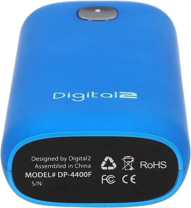 Alt view image 5 of 6 - Digital2 Metallic Blue 4400 mAh Portable Battery RP-4400F_MBL