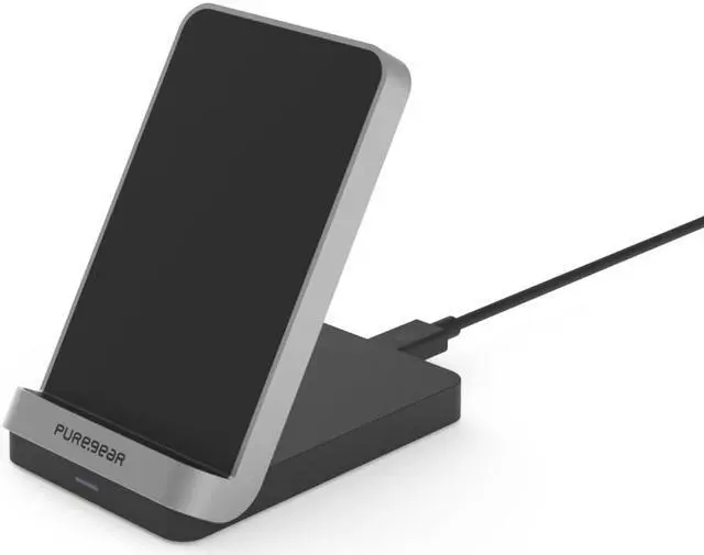 Alt view image 2 of 5 - PureGear 7.5/10W 2-Coil Qi Wireless Charging Stand, Black | 63178PG