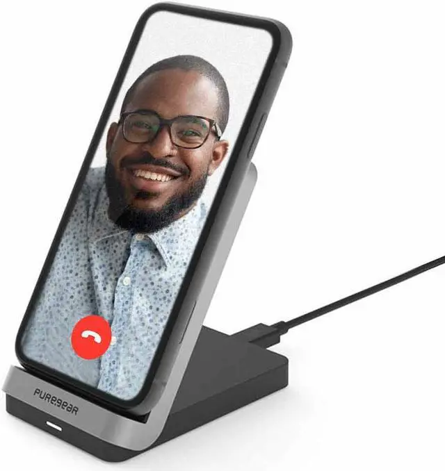 Alt view image 3 of 5 - PureGear 7.5/10W 2-Coil Qi Wireless Charging Stand, Black | 63178PG