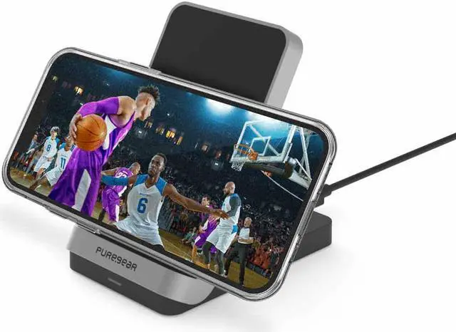 Alt view image 4 of 5 - PureGear 7.5/10W 2-Coil Qi Wireless Charging Stand, Black | 63178PG