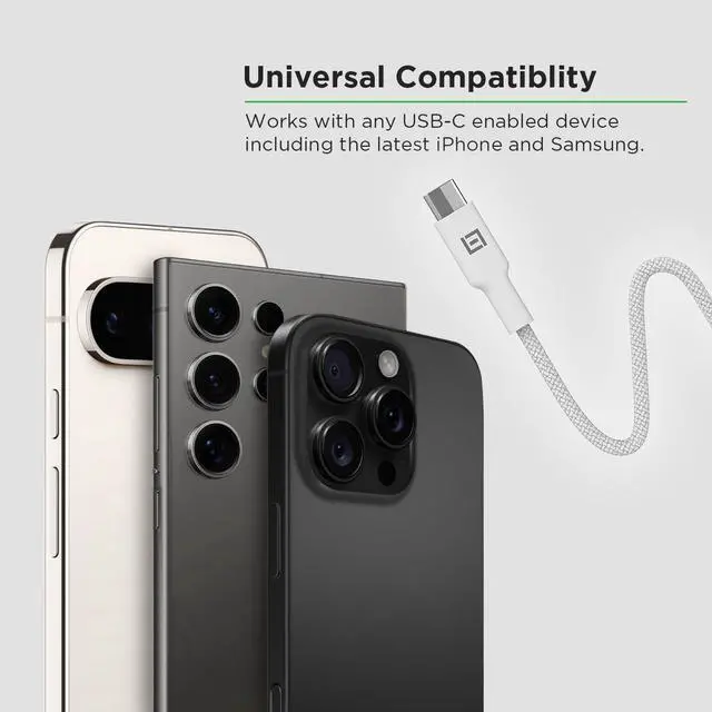 Alt view image 5 of 5 - PureGear 2-pack, 4 foot length, USB-C to USB-C Cables, White | 65185FF