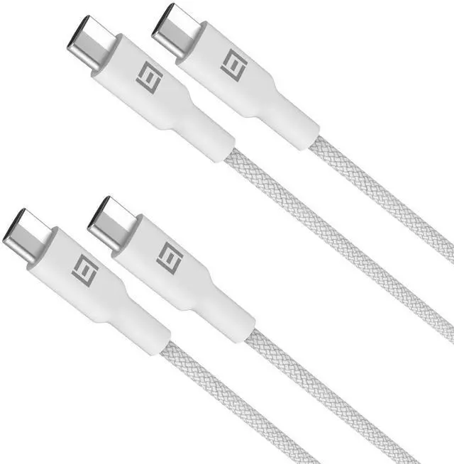 Main image of PureGear 2-pack, 4 foot length, USB-C to USB-C Cables, White | 65185FF