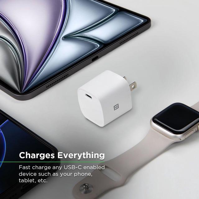 Alt view image 5 of 5 - PureGear 30W Single Port USB-C Wall Charger with 4 foot USB-C to USB-C Braided Cable, White | 65183FF