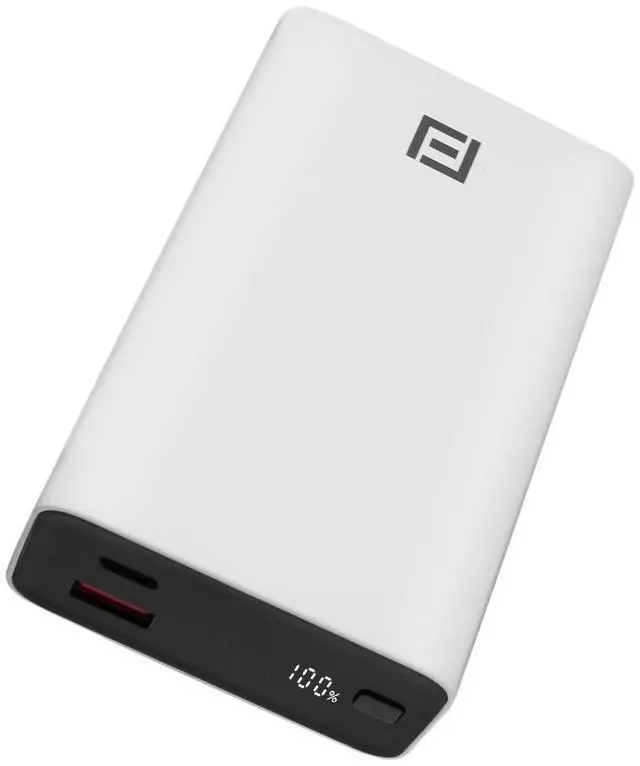 Main image of PureGear 20K mAh Portable Battery with USB-C and USB-A Ports, includes Digital Display, White | 65188FF