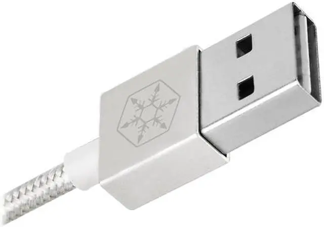 Alt view image 2 of 6 - SilverStone Technology Micro USB Cable for Most Smartphones / LG / Samsung / Reversible USB-A / Reversible Micro USB-B / 1000MM - Silver - CPU01S