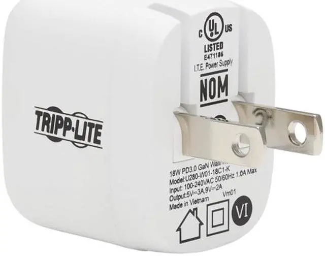 Alt view image 5 of 7 - Compact USB-C Wall Charger - 18W PD Charging, GaN Technology, USB-C to Lightning Cable, White