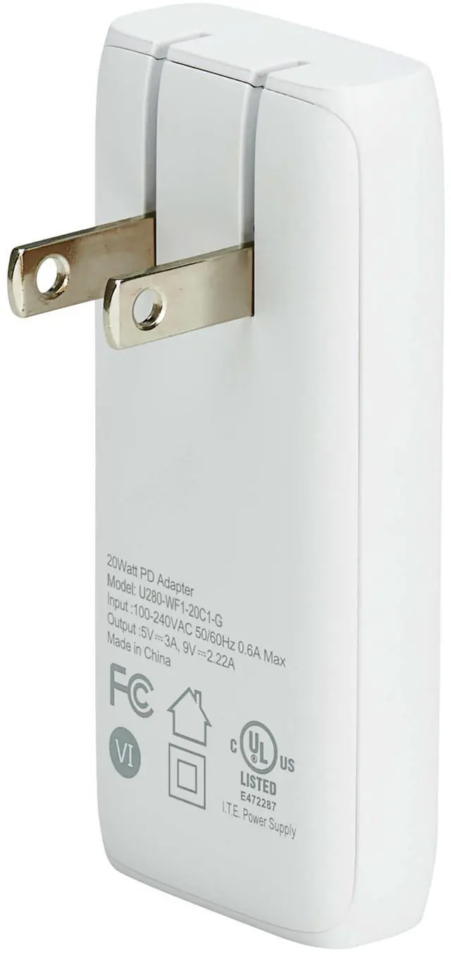 Alt view image 7 of 8 - Tripp Lite series Flat 1-Port USB-C Wall Charger - GaN Technology, 20W PD 3.0 Charging, White (U280-WF1-20C1-G)