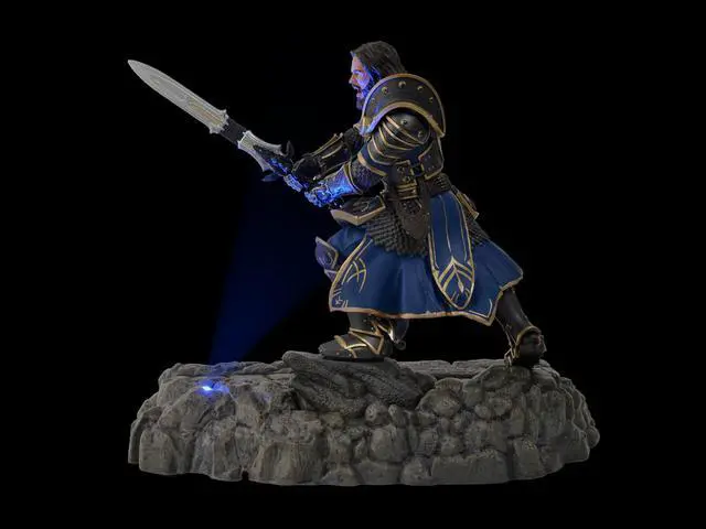 Alt view image 4 of 7 - Swordfish SFW-PD1000L Warcraft Movie Collection Lothar Statue Phone Dock - Alliance (Cellphone Not Included)