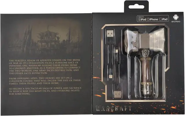 Alt view image 5 of 6 - Swordfish SFW-CC100DH Warcraft Movie Collection Doomhammer Charging Cord - Micro USB for Android and Lightning for IOS