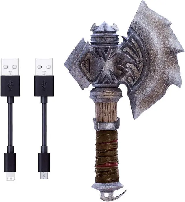 Alt view image 4 of 6 - Swordfish SFW-CC100DA Warcraft Movie Collection Durotan's Axe Charging Cord - Micro USB for Android and Lightning for IOS