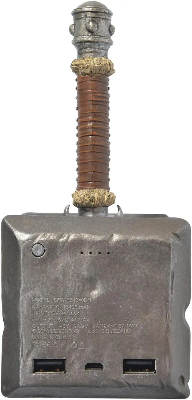 Alt view image 4 of 6 - Swordfish SFW-PB1340DH Warcraft Movie Collection Doomhammer 13,400 mAh Power Bank