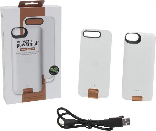 Alt view image 7 of 7 - Duracell Powermat White Wireless Charging Case and Backup Battery for iPhone 5 PRCA5W1