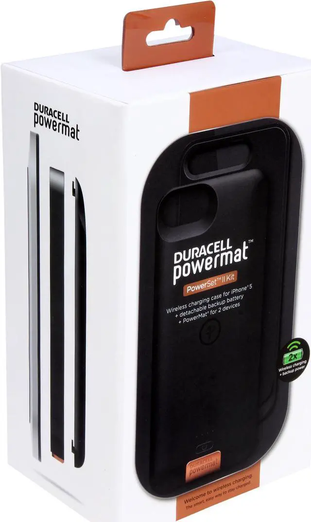 Main image of Duracell Powermat Black PowerSet II Kit for iPhone 5 with Access Case, Snap Battery and Powermat CSA5SB1