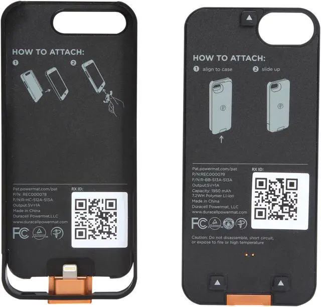 Alt view image 9 of 11 - Duracell Powermat Black PowerSet II Kit for iPhone 5 with Access Case, Snap Battery and Powermat CSA5SB1