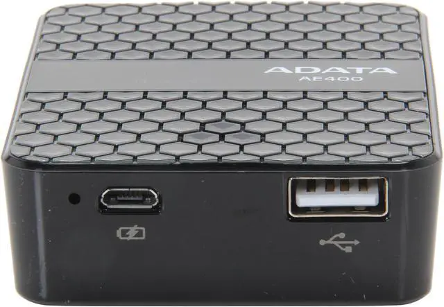 Alt view image 5 of 7 - ADATA DashDrive Air AE400 Black 5000 mAh Wireless Storage Reader and Power Bank AAE400-CBKSV