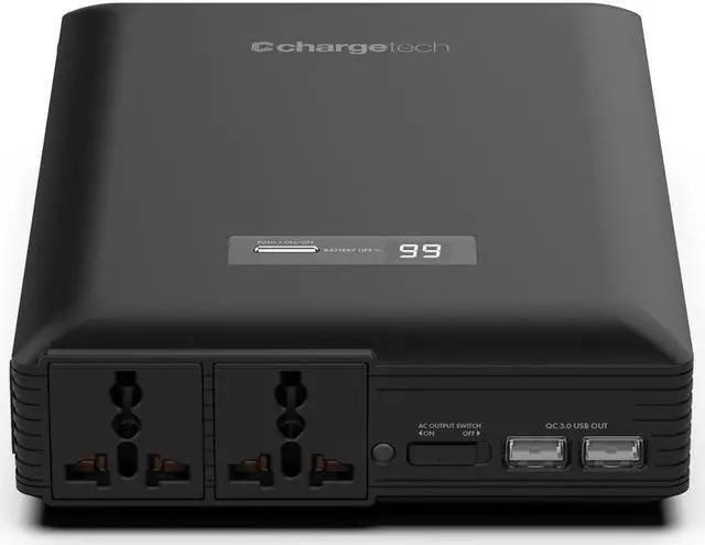 Alt view image 4 of 5 - Chargetech Black 54,000mAh/199Wh Max Premium 54K Dual AC Battery Pack CT-600062