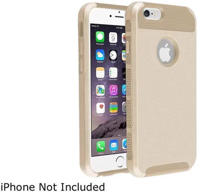 Alt view image 2 of 3 - 1X Hybrid Case compatible with Apple iPhone 6 4.7, Gold TPU/Gold Hard