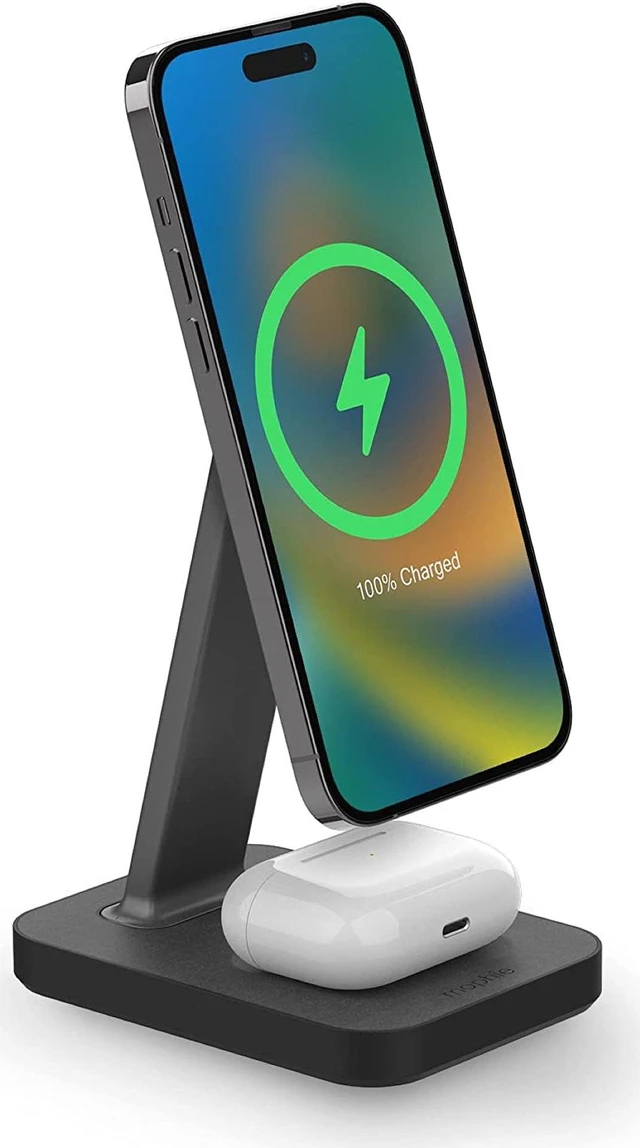 Alt view image 2 of 4 - Mophie Snap+ 2-in1 Charge Stand & Pad w/Snap+ Adapter - Black 401309750