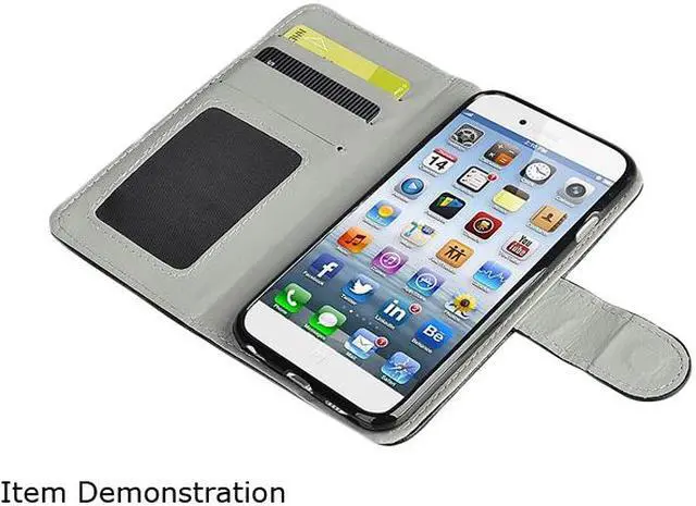 Alt view image 2 of 5 - Insten Black Folio Stand Wallet Leather Case w/ Card Slot for Apple iPhone 6 (4.7-inch) 1923781