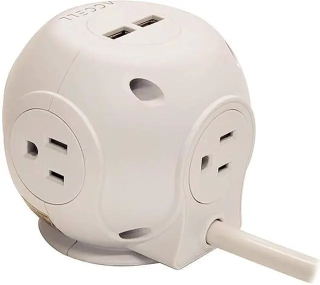 Main image of Accell Power Cutie - 540J surge protector, 3 AC outlets, 4 USB-A ports, 6 ft - White