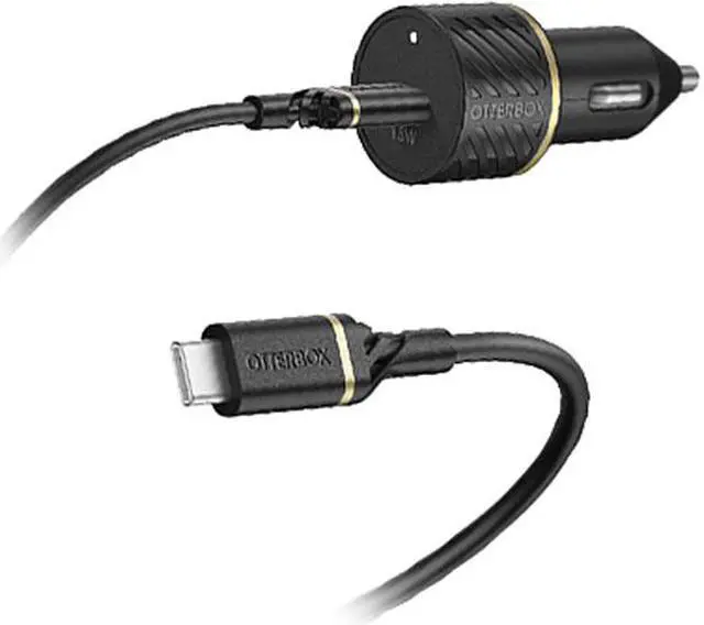 Main image of OtterBox 78-52543 Black Shimmer USB-C to USB-C Fast Charge Car Charging Kit - 18W