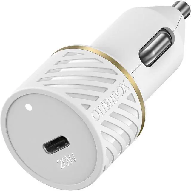 Main image of OtterBox 78-80476 Cloud Dust (White) Fast Charge USB-C 20W Car Charger